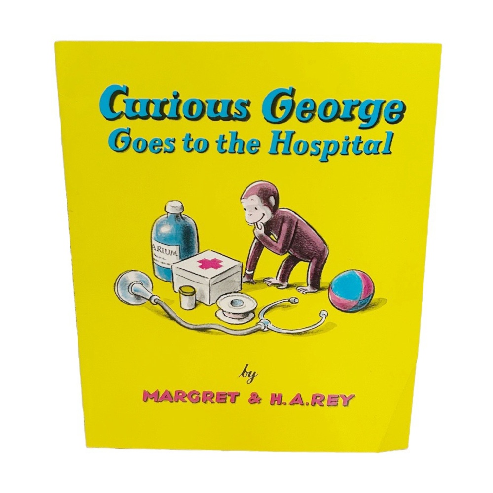 Vintage 1966 Curious George Goes to Hospital Softcover Story Book Monkey Kids